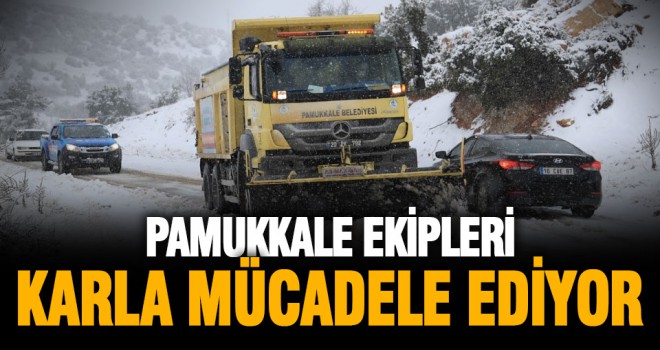 Pamukkale Belediyesi karla mücadele ediyor