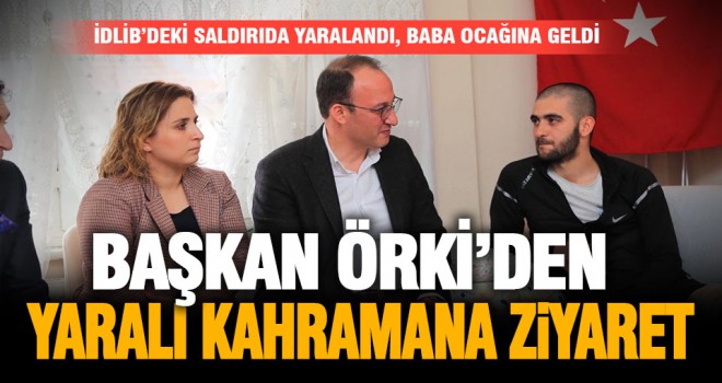Pamukkale Belediye Başkanı Avni Örki, İdlib saldırısında yaralanan Mehmetçiği ziyaret etti