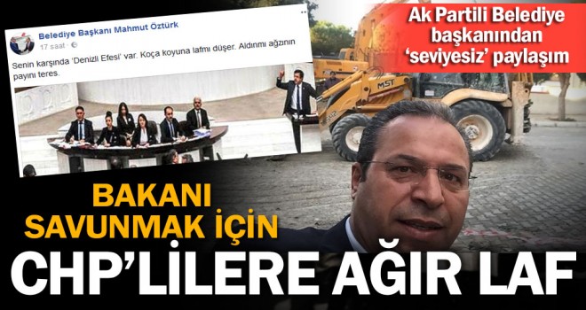 Ak Partili Çardak Belediye Başkanı Zeybekci’yi savunurken, CHP’lilere ‘teres’ dedi