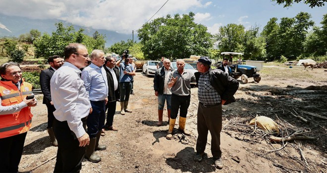 Başkan Zolan aşırı yağış alan Sarıabat ve Cankurtaran’ı ziyaret etti